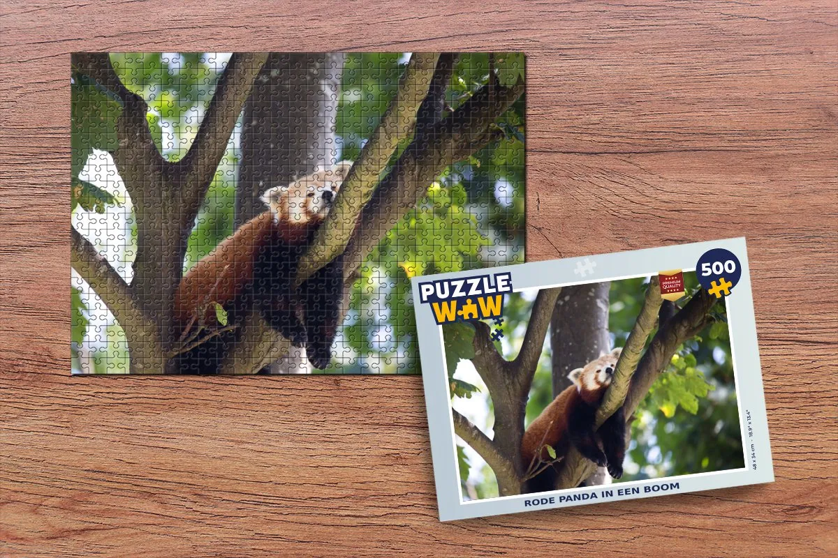 PuzzleWow Puzzel Panda Legpuzzel 500 Stuks - Multicolor