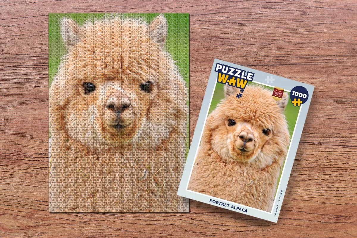 PuzzleWow Alpaca Wol Legpuzzel 1000 Stuks - Multicolor