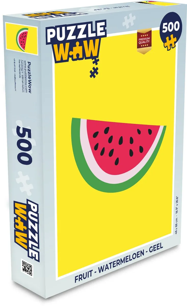 PuzzleWow Watermeloen Legpuzzel 500 Stuks - Geel