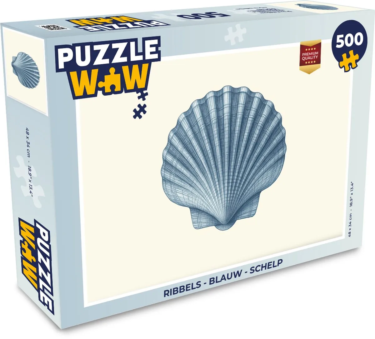 PuzzleWow Ribbels Blauw Legpuzzel 500 Stuks