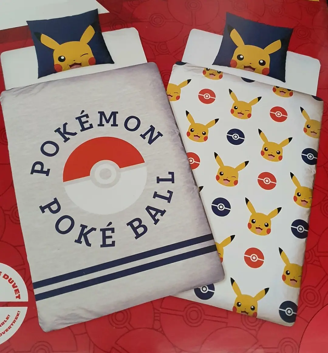 Pokemon Dekbed Overtrek Pikachu Bulbasaur Charmander Squirtle