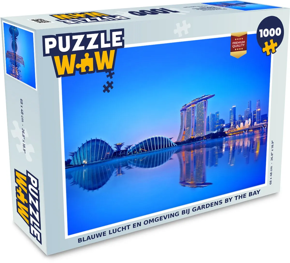 PuzzleWow Legpuzzel Blauwe lucht Gardens by the Bay 1000 Stuks