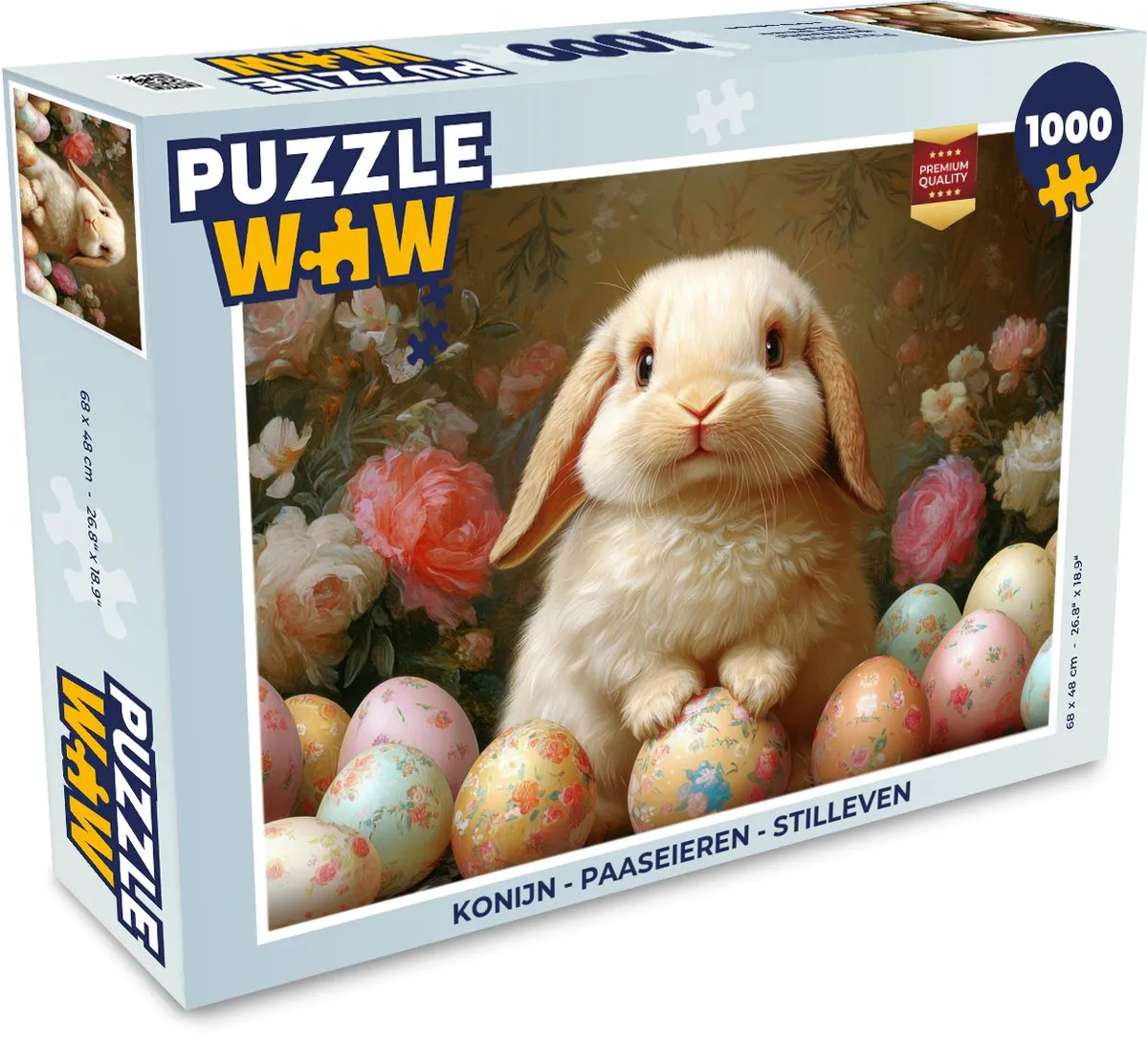 PuzzleWow Konijn - Paaseieren Legpuzzel 1000 Stuks
