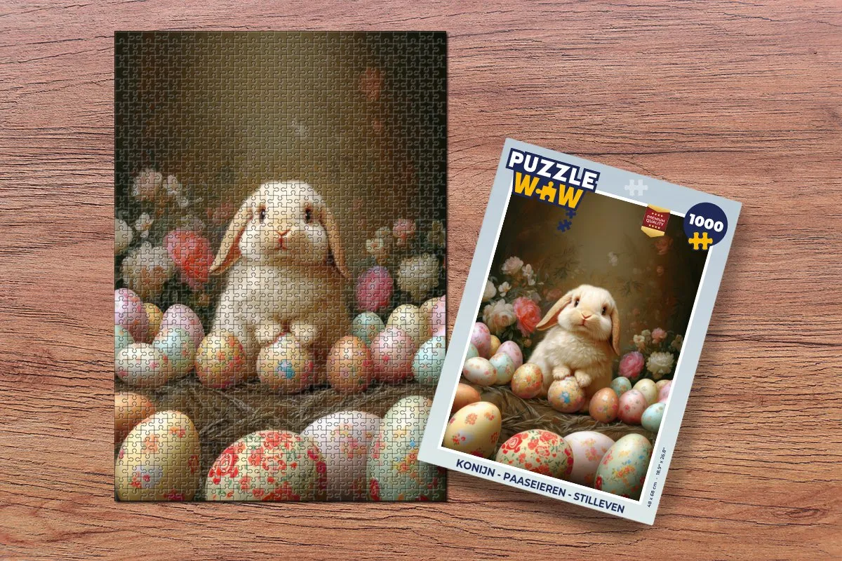 PuzzleWow Konijn - Paaseieren Legpuzzel 1000 Stuks