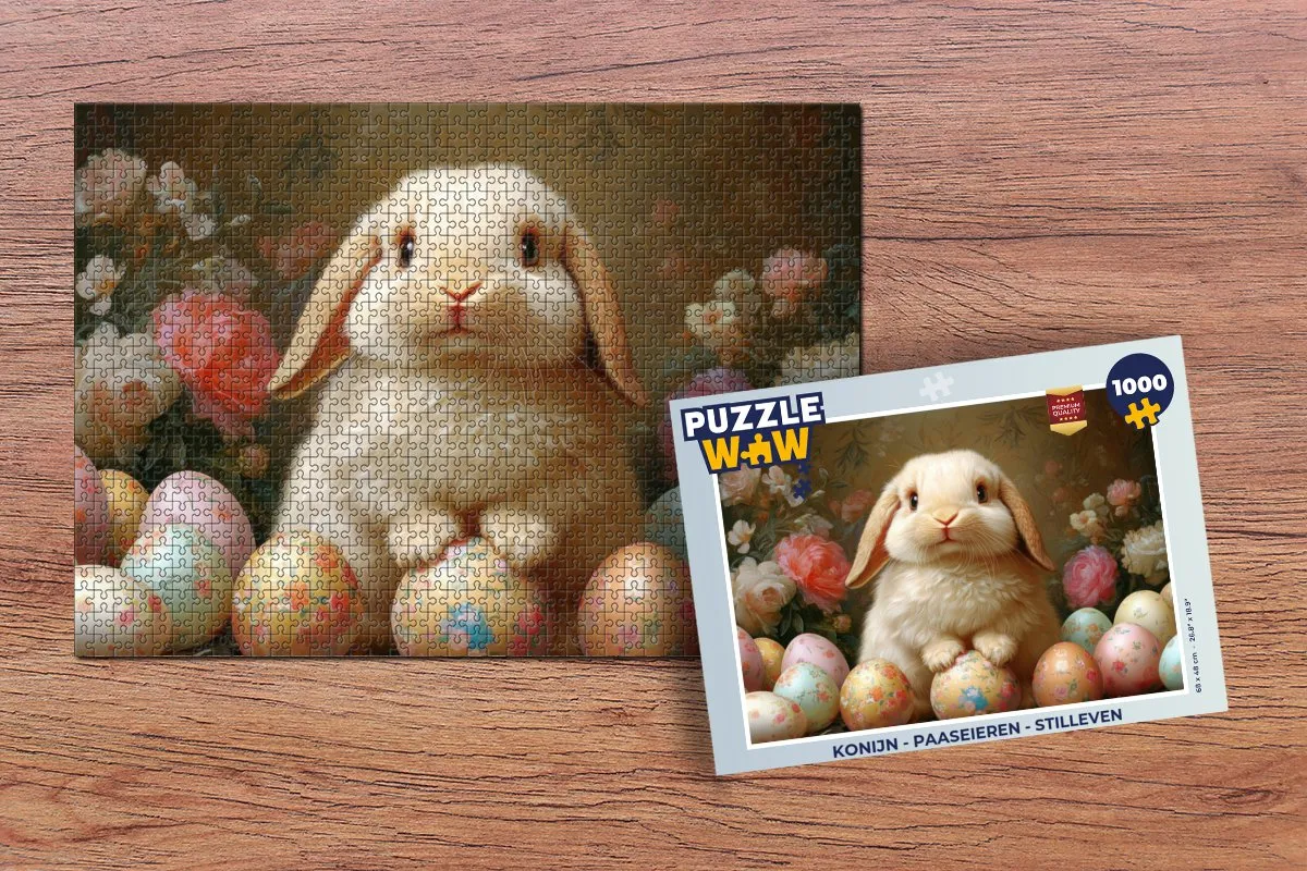 PuzzleWow Konijn - Paaseieren Legpuzzel 1000 Stuks