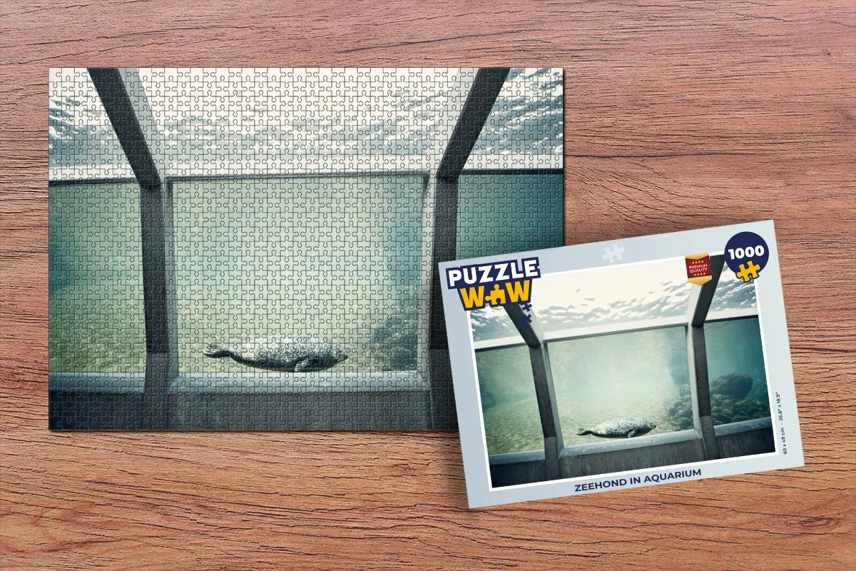 PuzzleWow Zeehond in Aquarium Legpuzzel 1000 Stuks - Multicolor