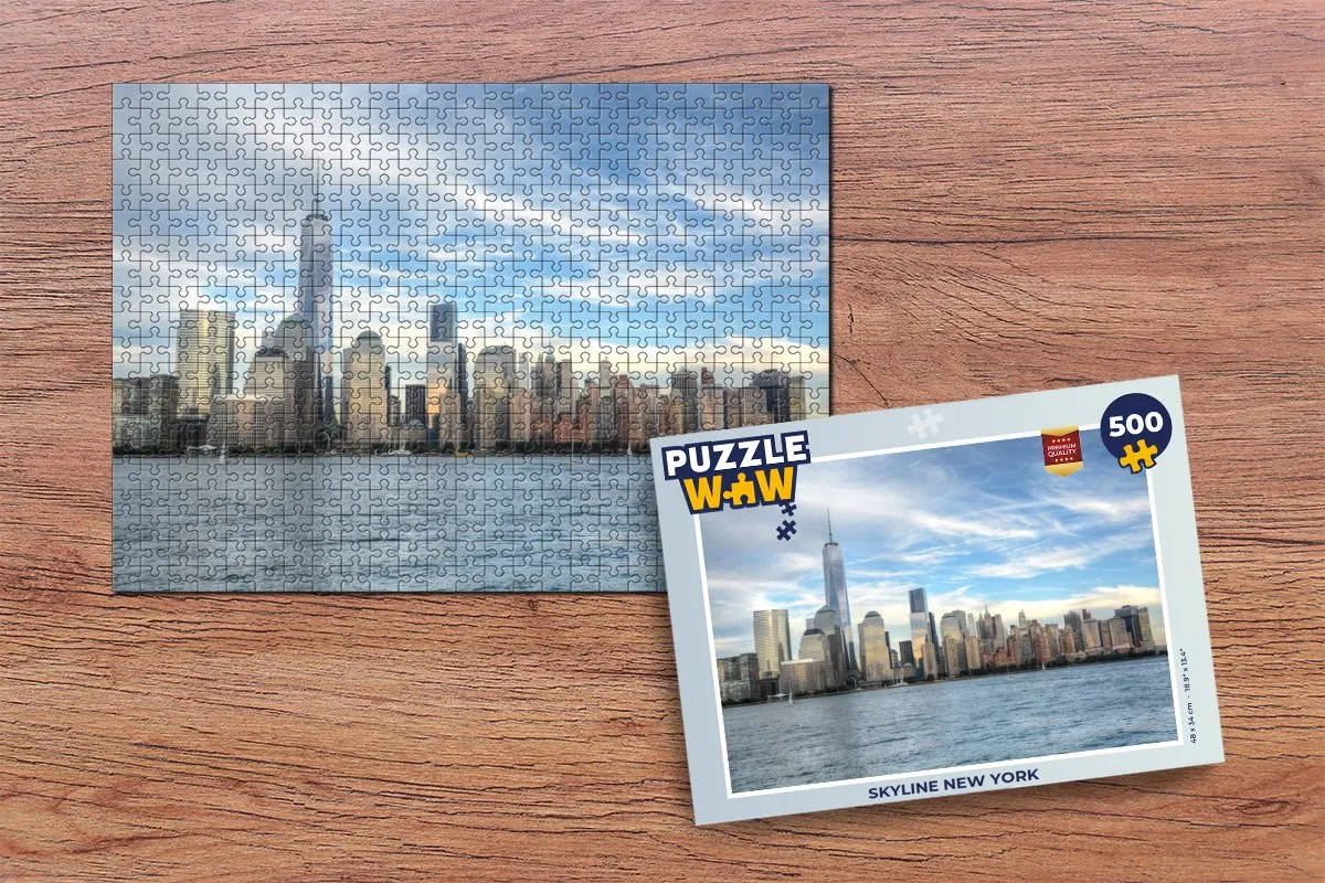 PuzzleWow Skyline New York Legpuzzel 500 Stuks - Multicolor