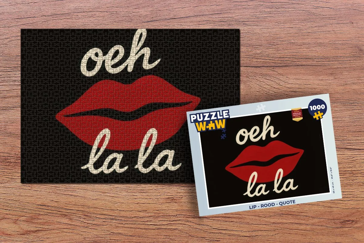 PuzzleWow Lip Quote Legpuzzel 1000 Stuks - Rood