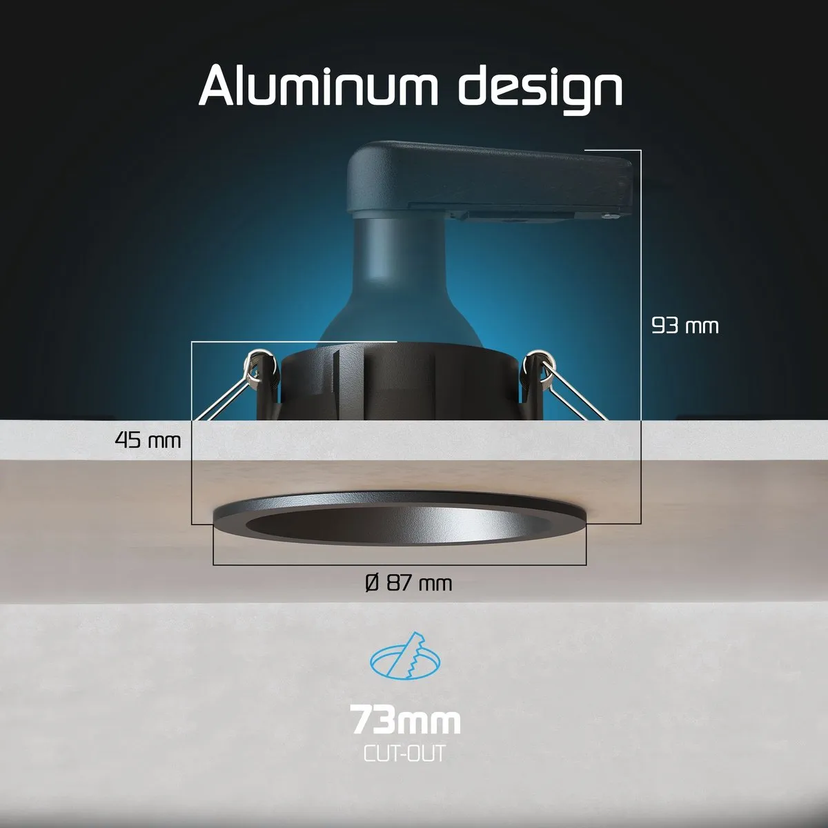 LEDVION LED Inbouwspot Ø85mm GU10 - Zwart