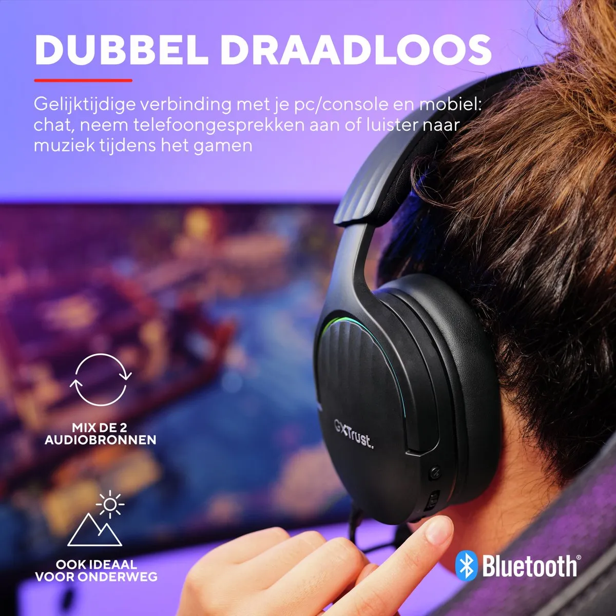 Trust GXT 491 Fayzo Draadloze Gaming Headset - 7.1 Surround - Zwart