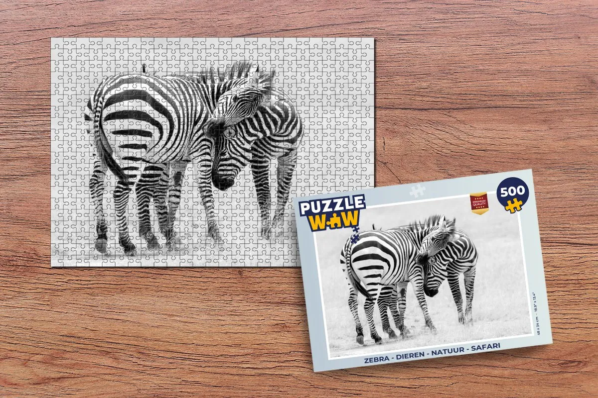 PuzzleWow Zebra Puzzel 500 Stuks - Multicolor