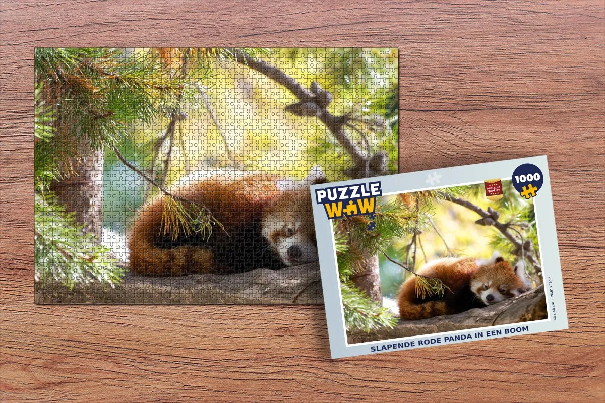 PuzzleWow Puzzel Panda Legpuzzel 1000 Stuks - Multicolor