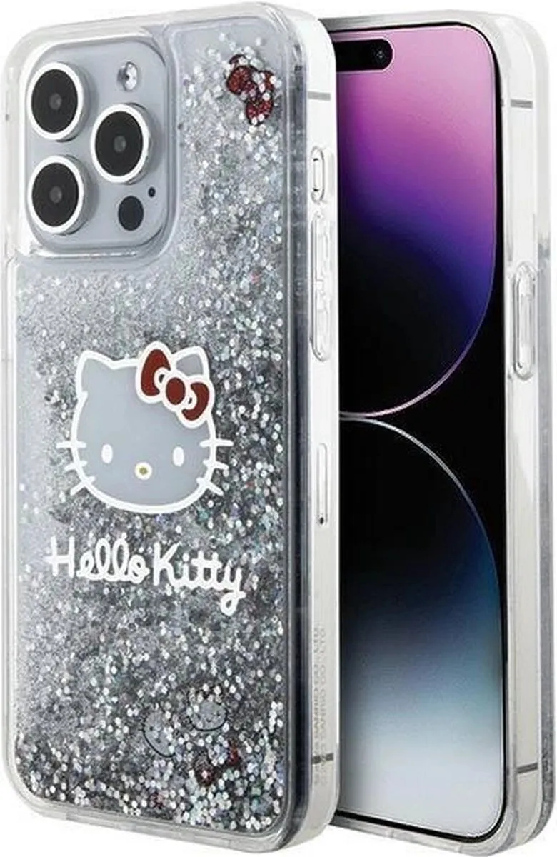 Hello Kitty Liquid Glitter Charms iPhone Hoesje - Zilver - afbeelding 2 van 2