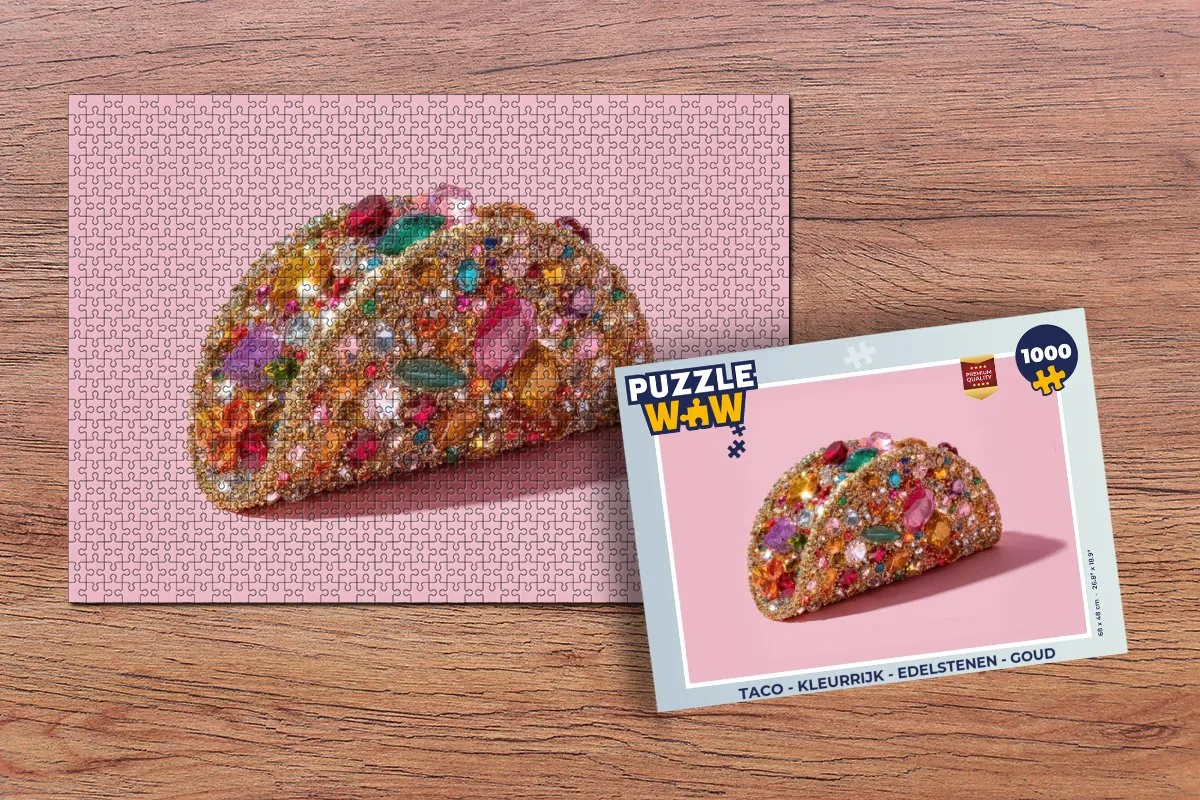 PuzzleWow Taco Legpuzzel 1000 Stuks - Edelstenen & Goud