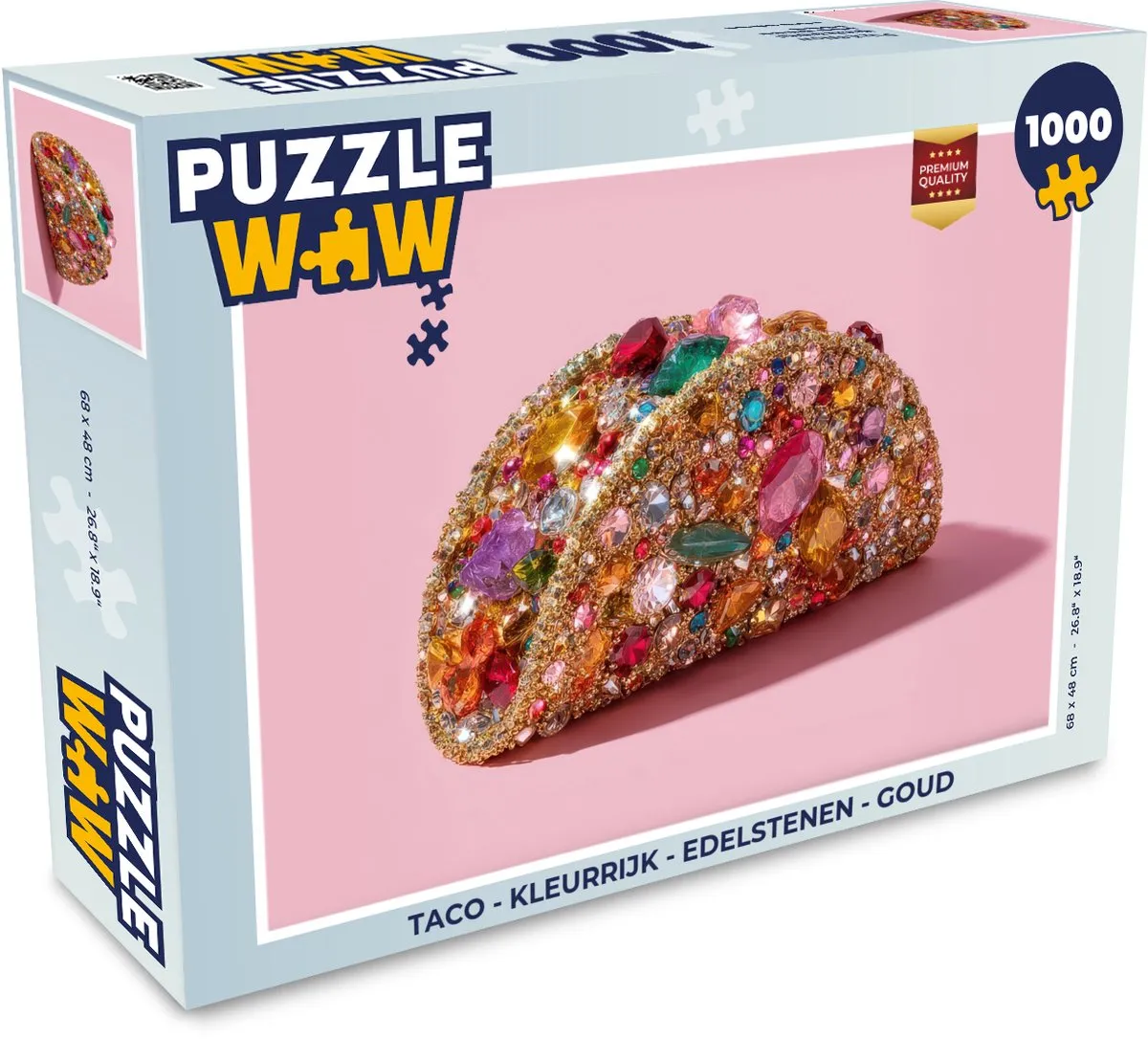 PuzzleWow Taco Legpuzzel 1000 Stuks - Edelstenen & Goud