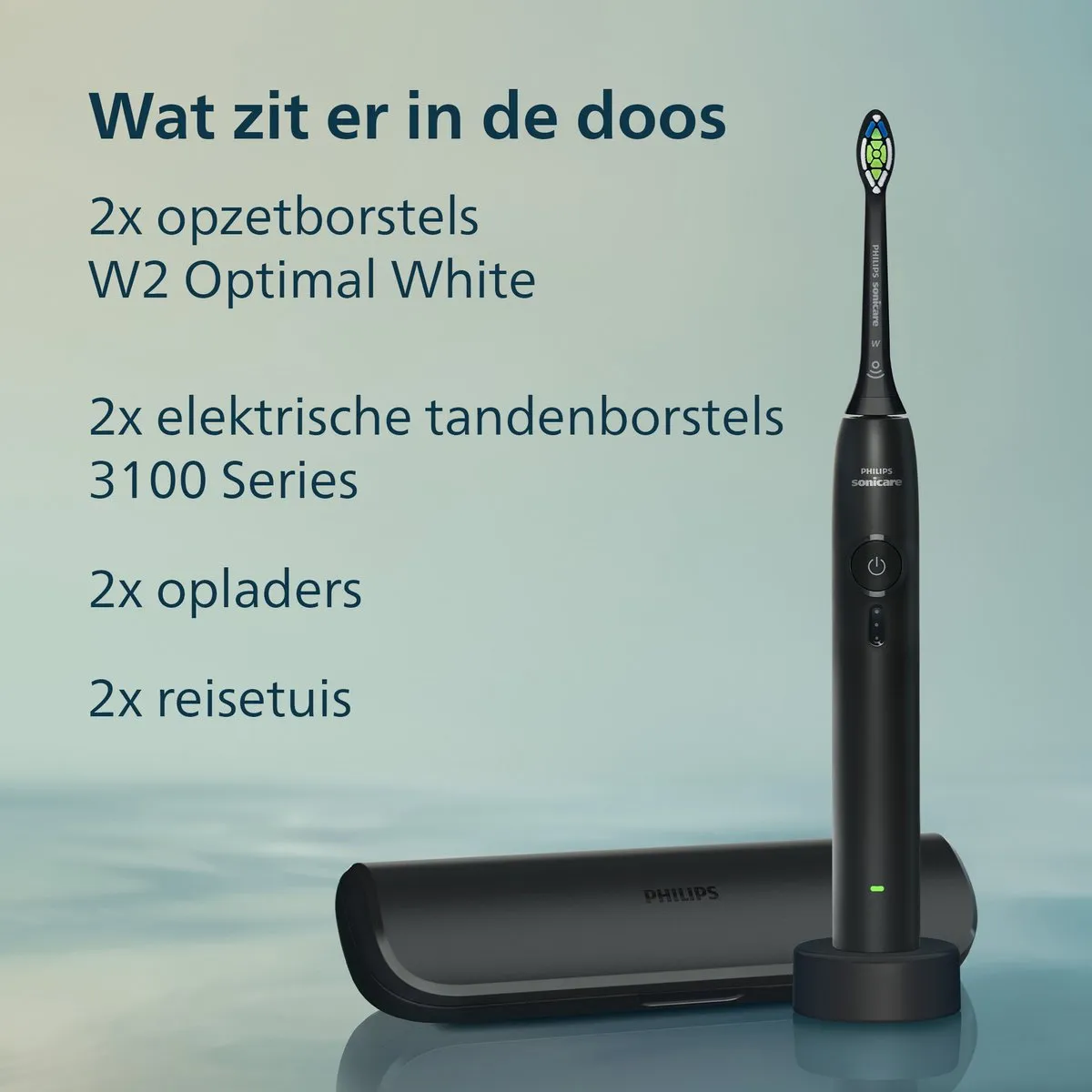 Philips Sonicare 3100 HX4072/42 Elektrische Tandenborstel - 2 Stuks - Zwart/Roze - afbeelding 6 van 6