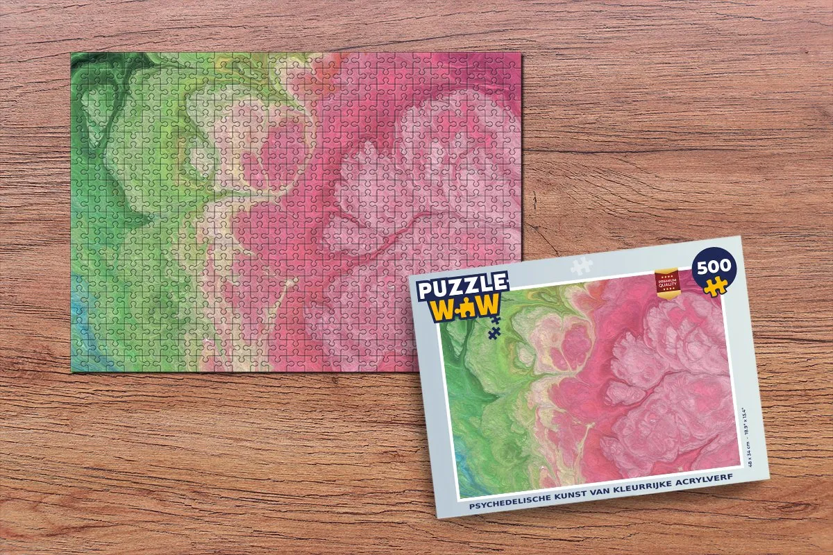 PuzzleWow Psychedelisch Legpuzzel 500 Stuks - Multicolor