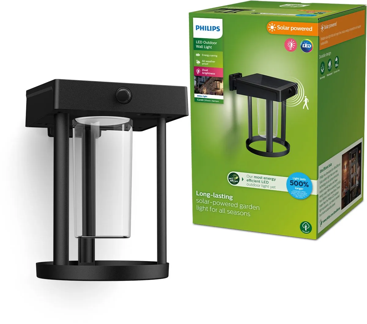 Philips Camill Solar Wandlamp Rond - 14cm - Rood