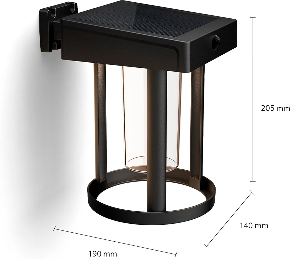 Philips Camill Solar Wandlamp Rond - 14cm - Rood