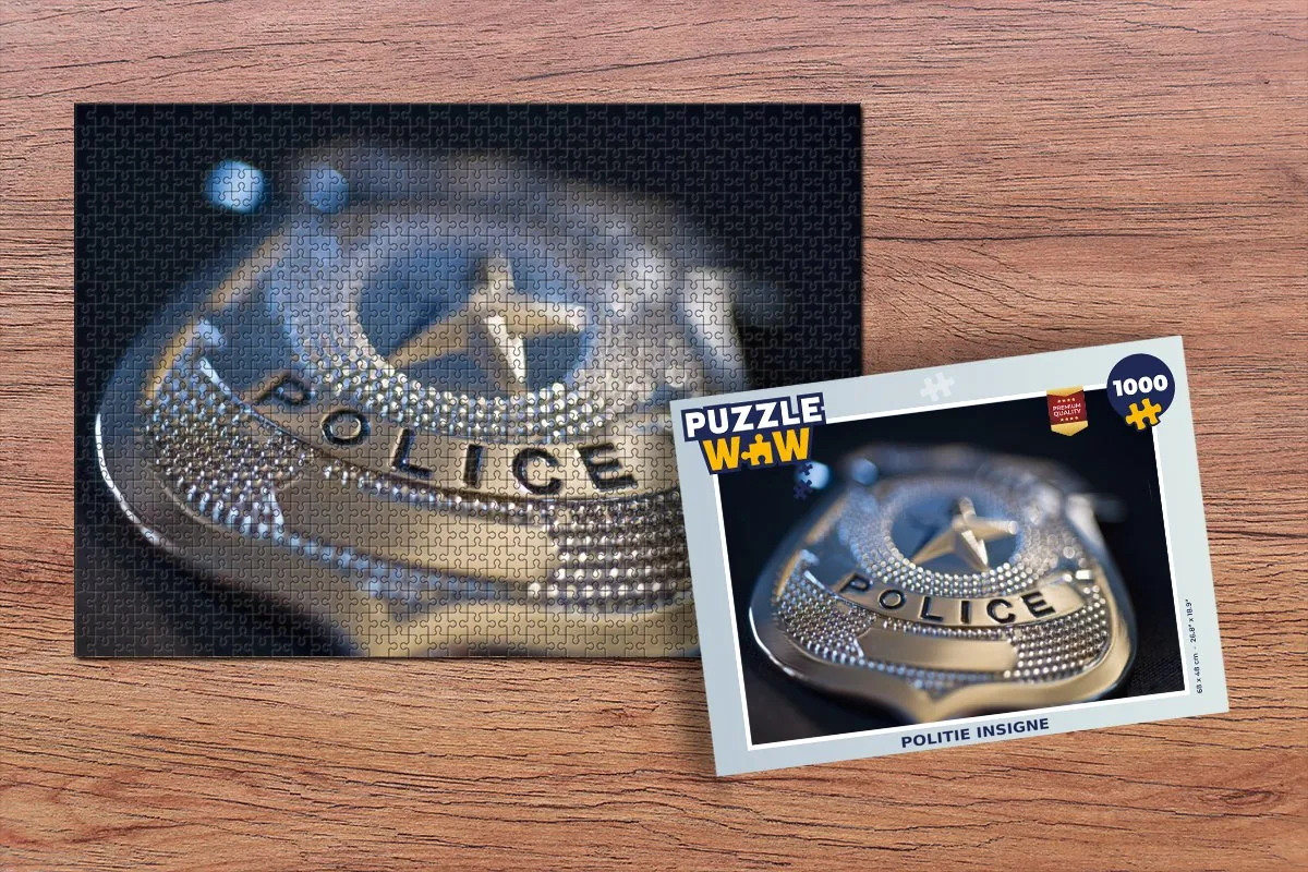 PuzzleWow Politie Insigne Legpuzzel 1000 Stuks - Multicolor