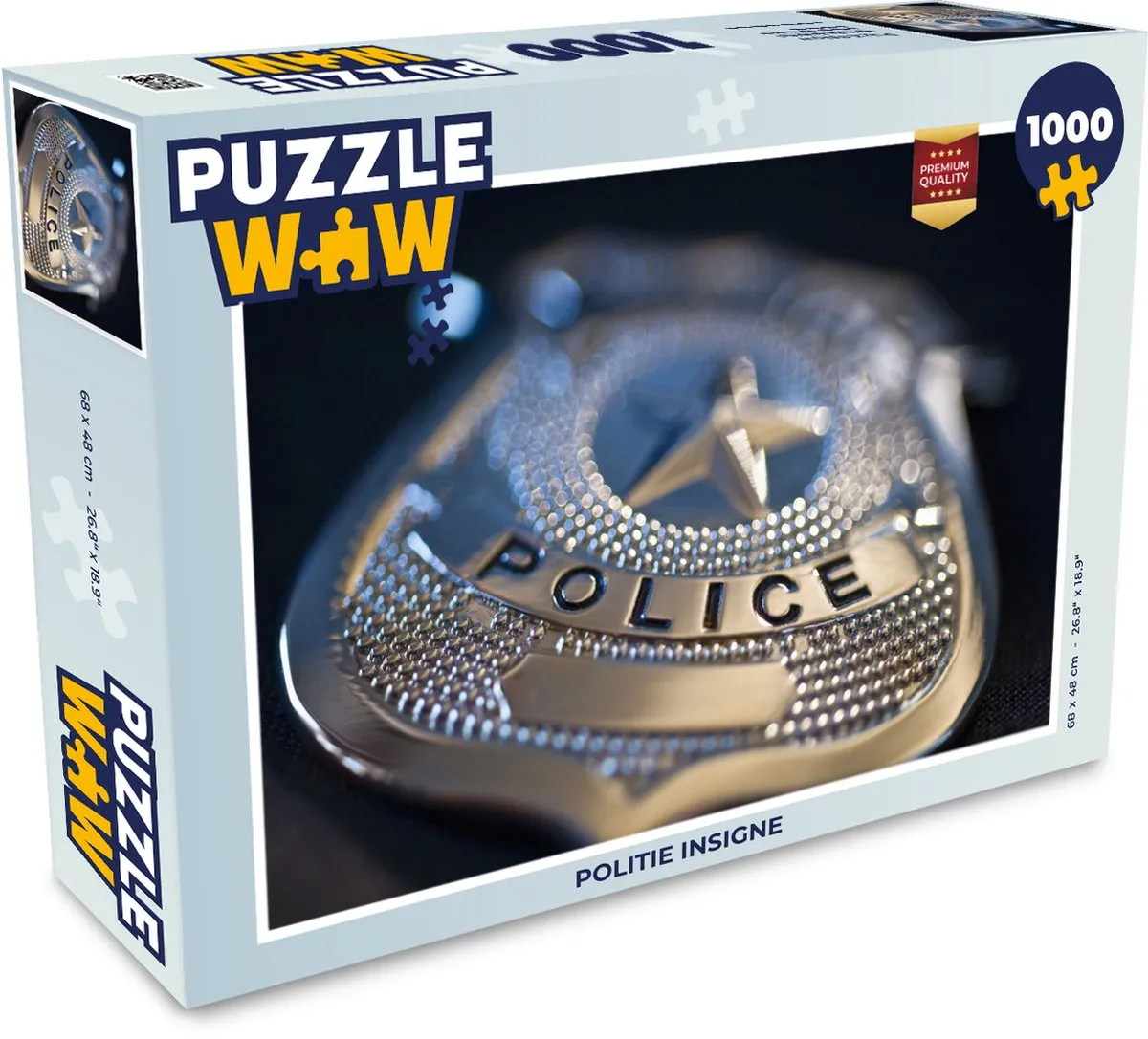 PuzzleWow Politie Insigne Legpuzzel 1000 Stuks - Multicolor