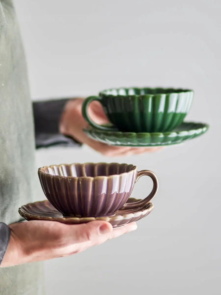 Bloomingville Mok met Schotel 220ml - Lavendel - 2 Stuks - afbeelding 3 van 6