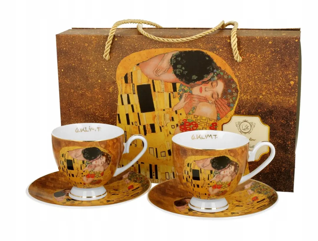 Porseleinen Theekopjes Set 2 stuks KISS CLASSIC Golden Line