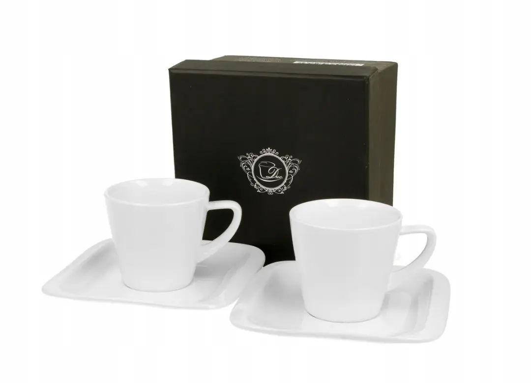 Duo Infinity Espressokopjes met Schotels, Wit, 2 stuks, 80 ml