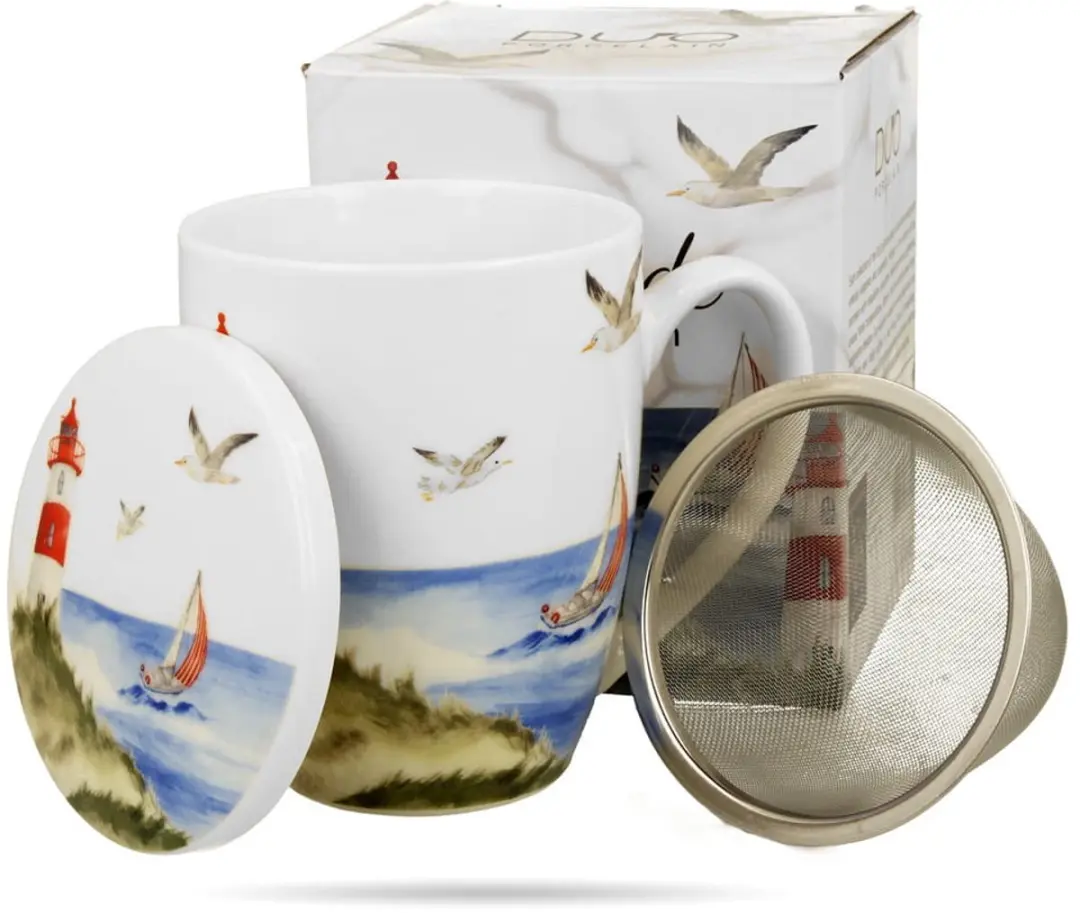 Duo Mok Latarnia Morska 360ml met Infuser & Deksel