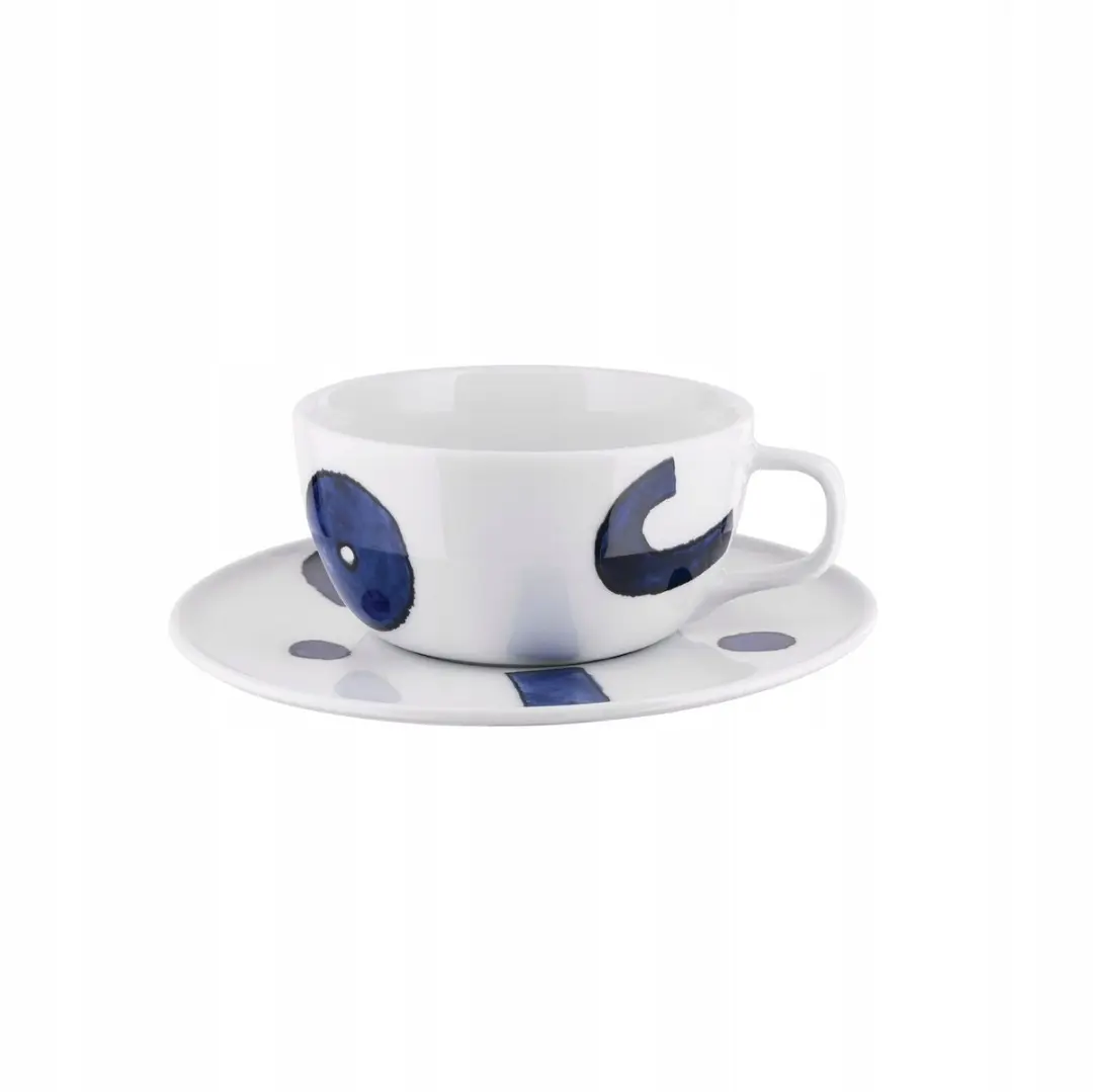 Merkloze Porseleinen Theekop met Schotel, 240 ml, Wit