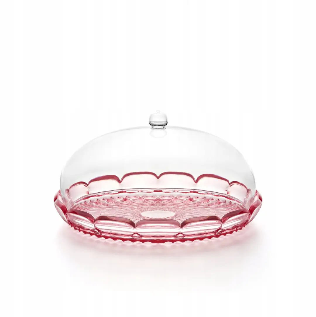 Merkloos Dubbelzijdig Taartplateau met Kap, 30cm, Flamingo Roze