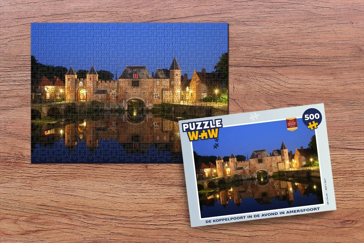 PuzzleWow Nacht Amersfoort Legpuzzel 500 Stuks - Multicolor