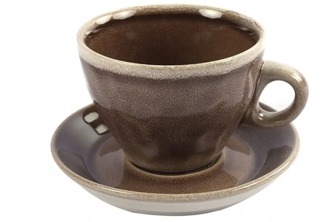 Merkloze Keramische Koffiekop met Schotel