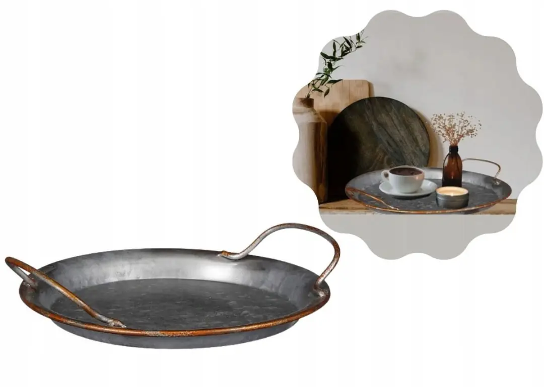 Decoris Ronde Zinken Serveerschaal / Decoratietray 21 cm