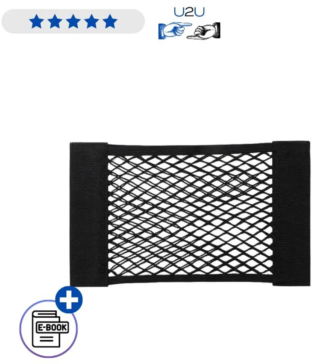 Auto Kofferbak Net Organizer 20x26 cm Met Schroefbevestiging Sterke Opbergzak Zw