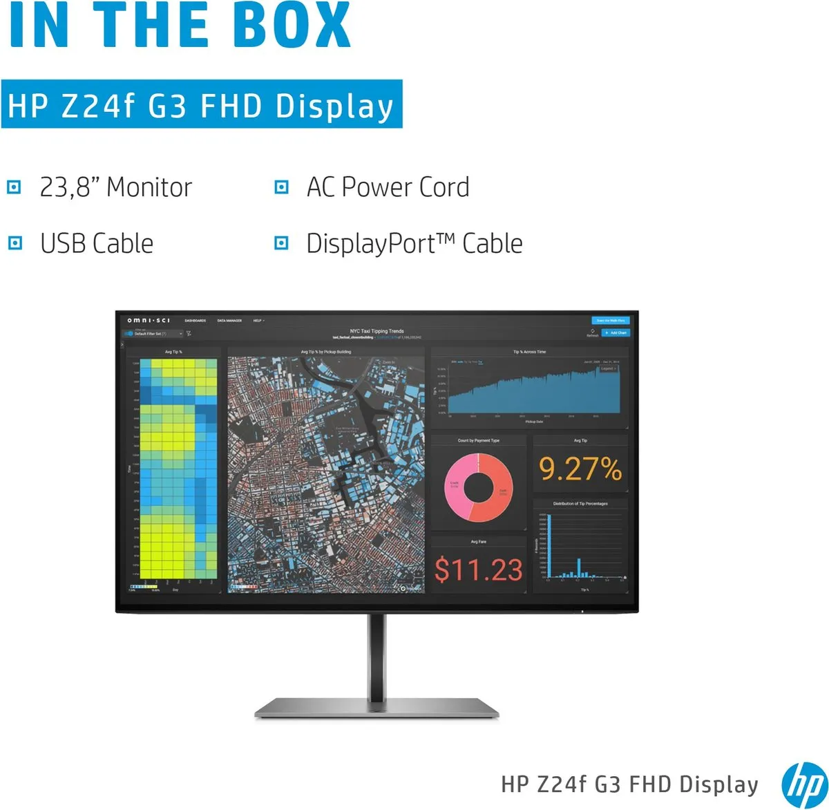HP Z24f G3 Monitor 23.8" Full HD IPS Anti-Glare - afbeelding 4 van 6