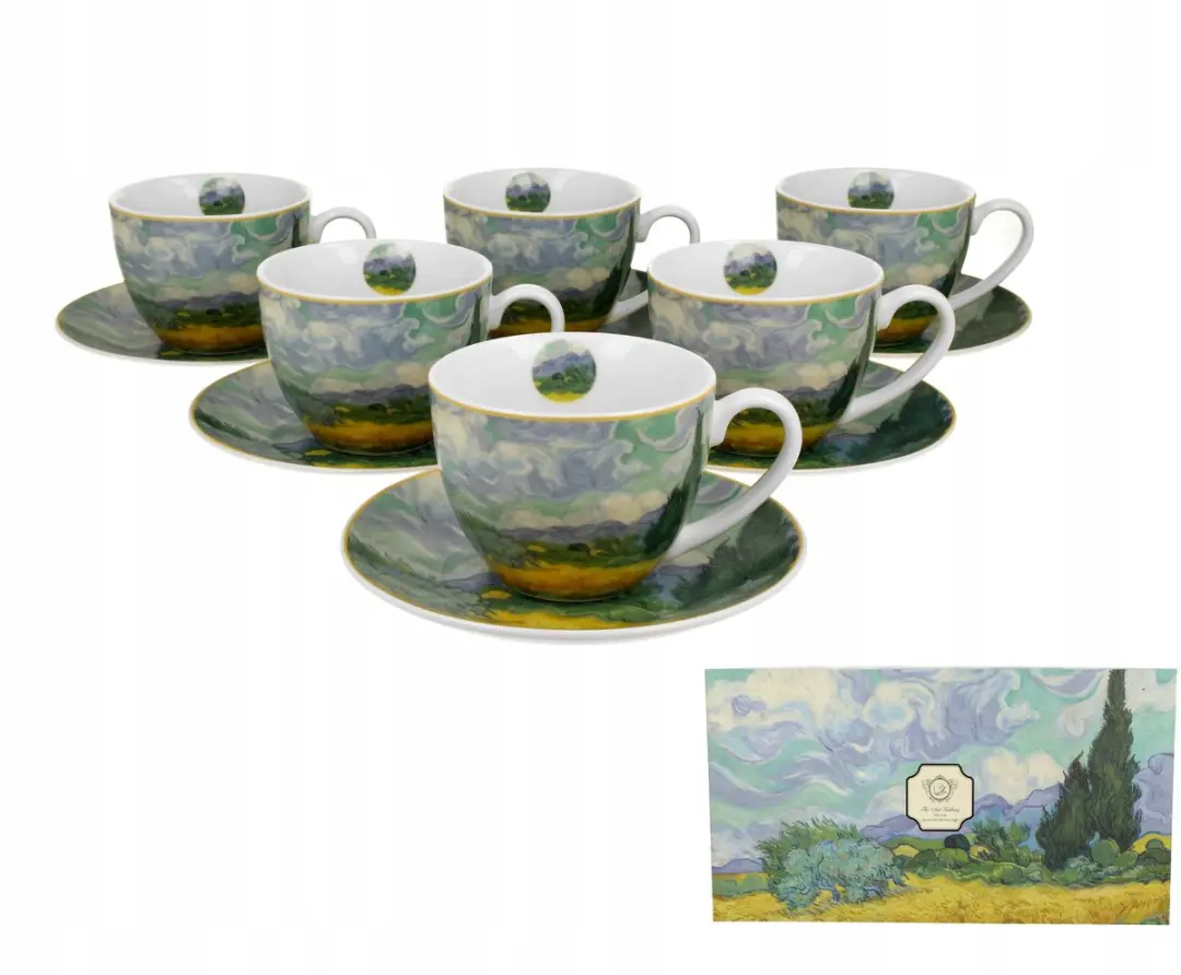 Porseleinen Koffiekoppen met Schotels