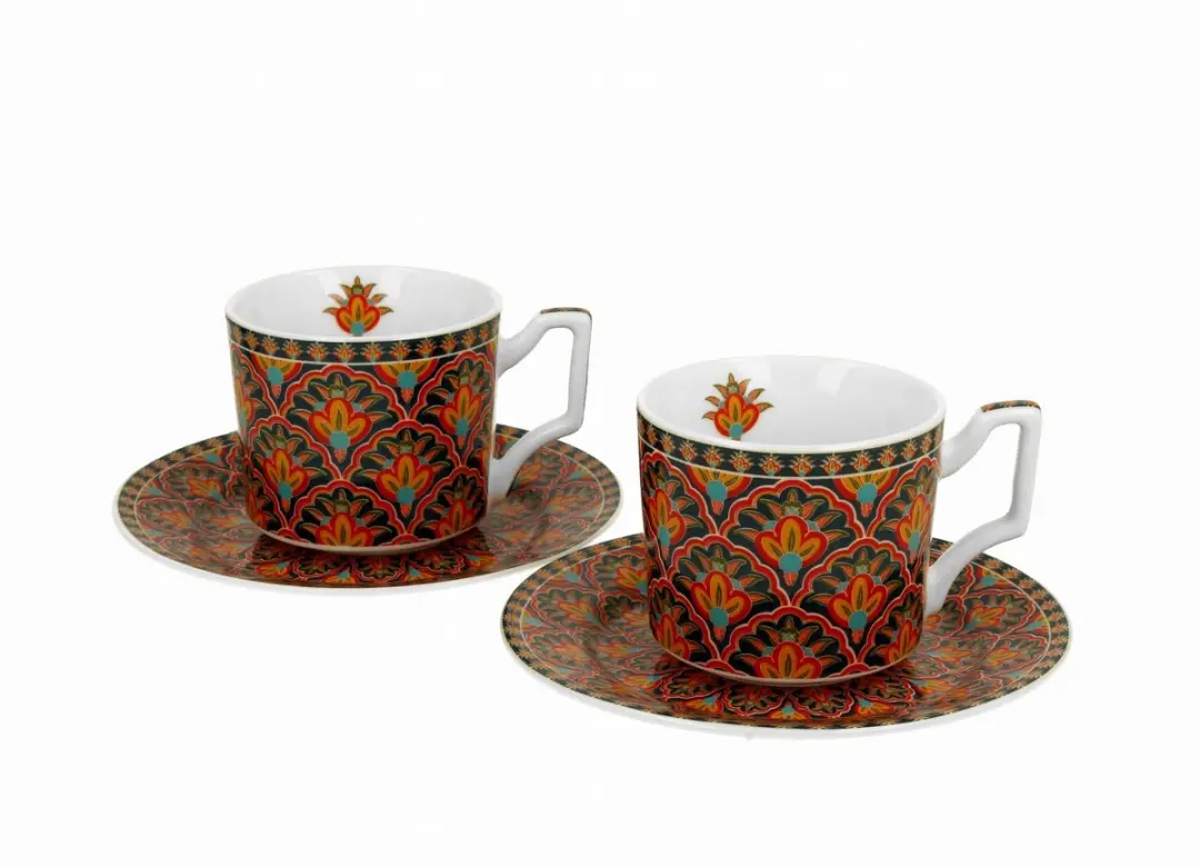 Porseleinen Espressokopjes met Schotels