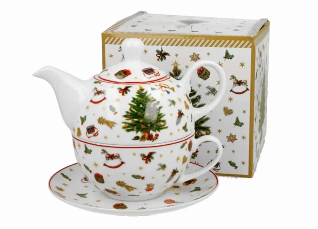 Tea for One Kerstboom Porseleinen Set