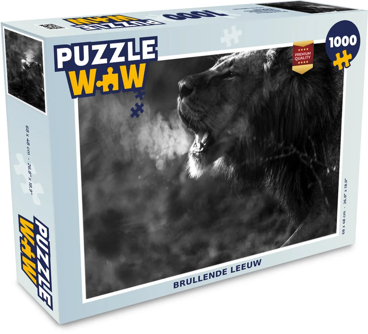 PuzzleWow Leeuw Wild Gras Legpuzzel 1000 Stuks