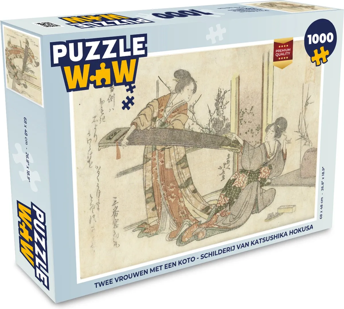 PuzzleWow Hokusai Twee Vrouwen met een Koto Legpuzzel 1000 Stuks