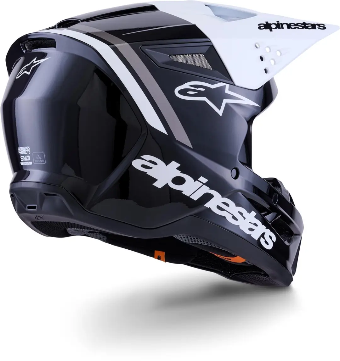 Alpinestars S-M3 Radium Crosshelm - XS - Zwart/Wit/Grijs - afbeelding 5 van 5