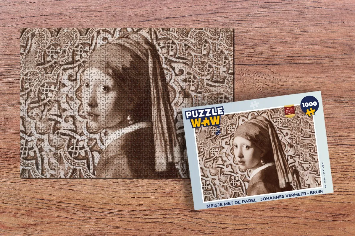 PuzzleWow Meisje met de parel Legpuzzel 1000 Stuks - Multicolor
