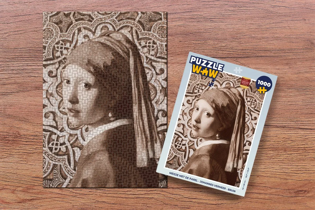 PuzzleWow Meisje met de parel Legpuzzel 1000 Stuks - Multicolor
