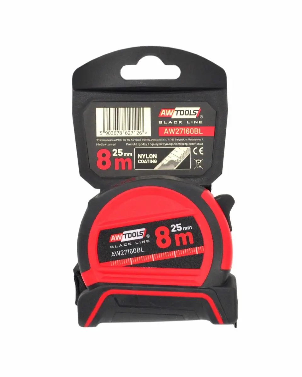 AWTools AW27160BL Rolmaat 8m - Nylon Coating