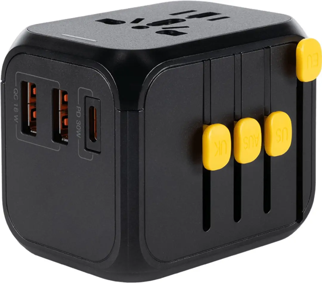 Waka Waka World WWTC0-032501 Reisadapter - USB-C - 3x USB - Zwart - afbeelding 3 van 6