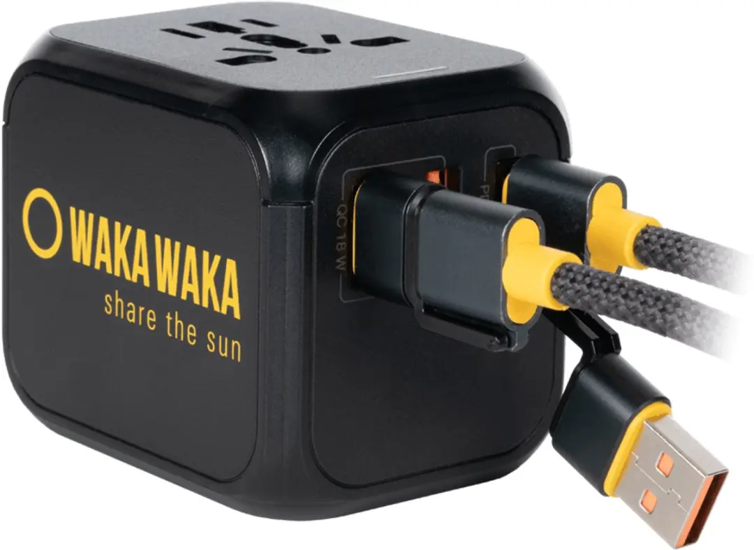Waka Waka World WWTC0-032501 Reisadapter - USB-C - 3x USB - Zwart - afbeelding 2 van 6