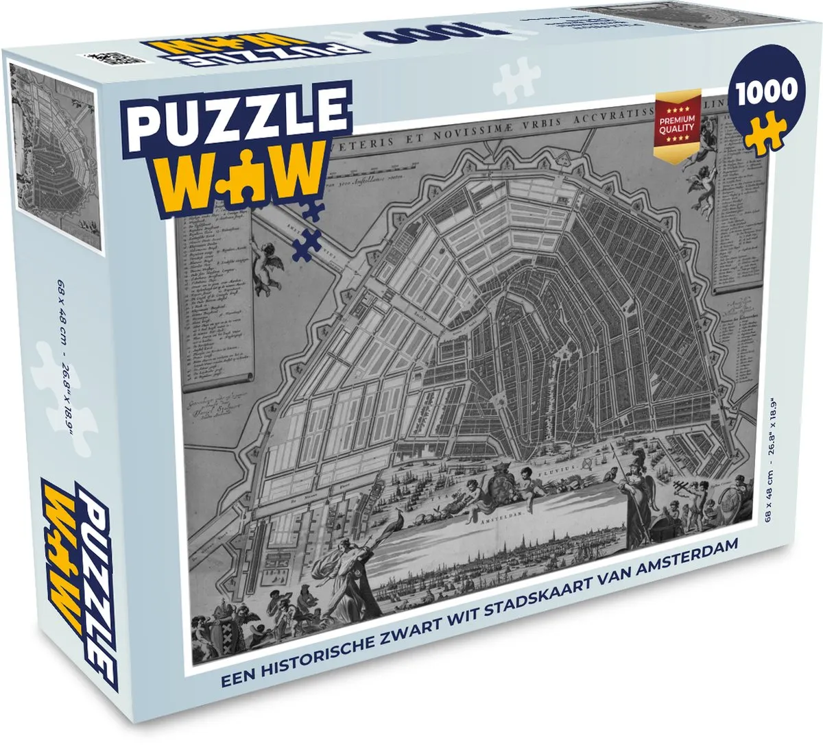 PuzzleWow Amsterdam Vintage Legpuzzel 1000 Stuks - Multicolor