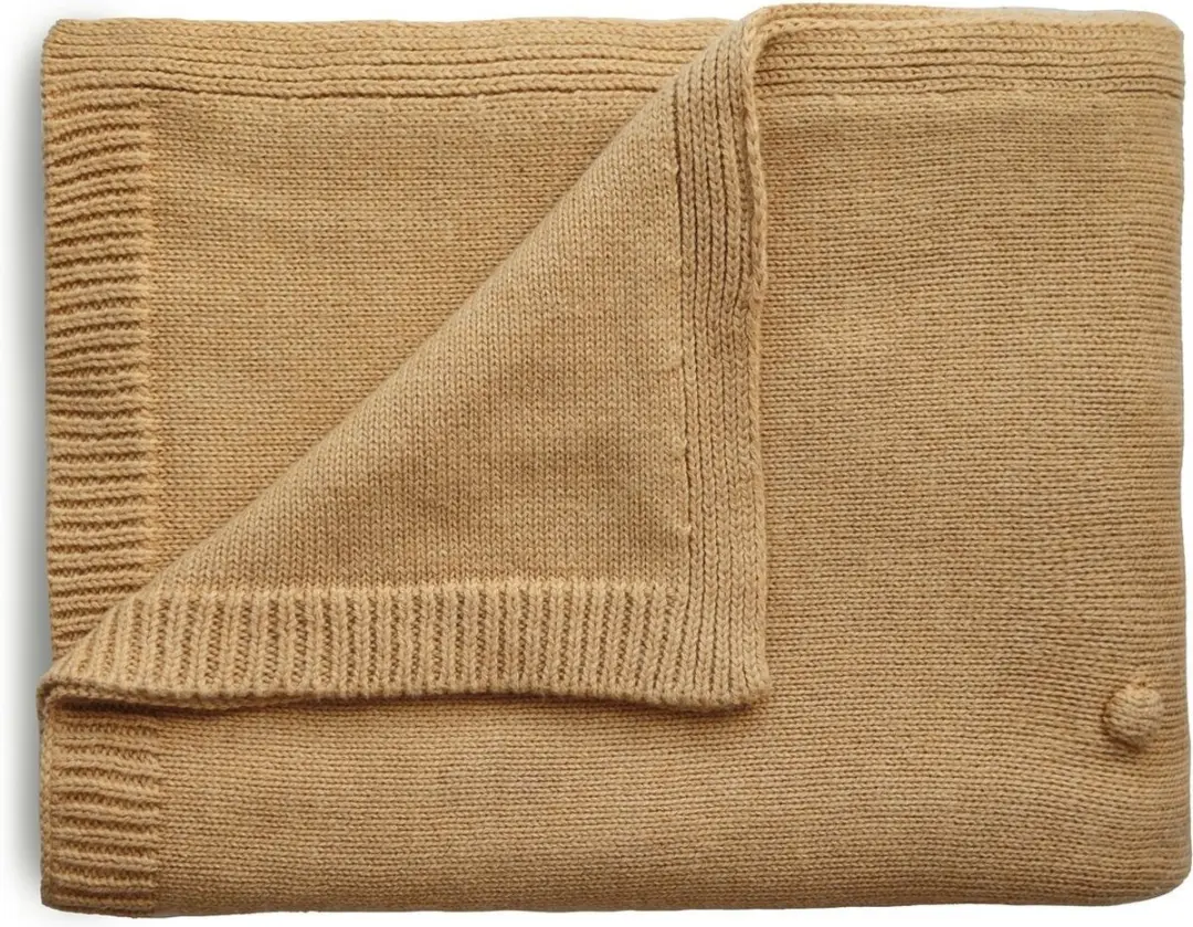 Mushie Deken Knitted Textured Dots Baby Blanket