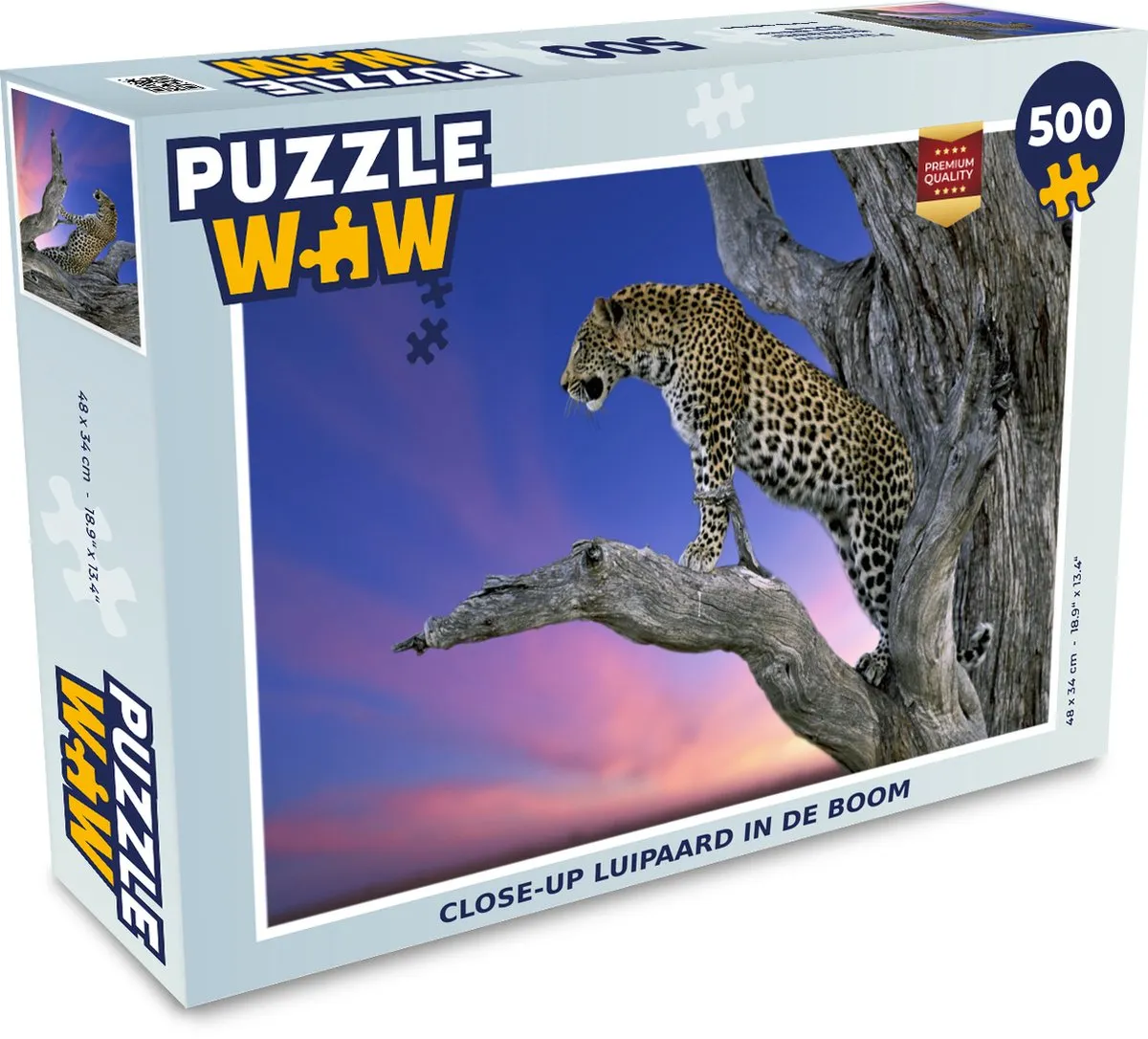 PuzzleWow Luipaard Boom Tak Legpuzzel 500 Stuks